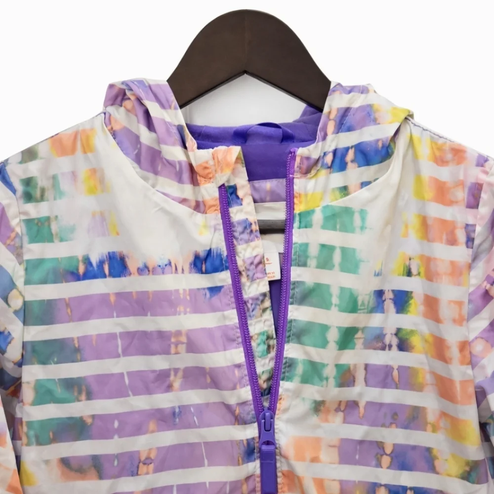 Cat & Jack Pastel Striped Girls Hooded Jacket EUC Sz Small